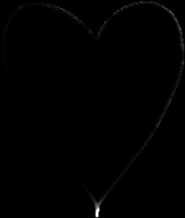 Black Heart Outlineon Dark Background PNG
