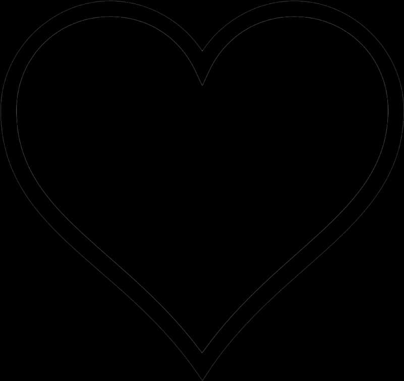 Black Heart Outlineon Dark Background PNG