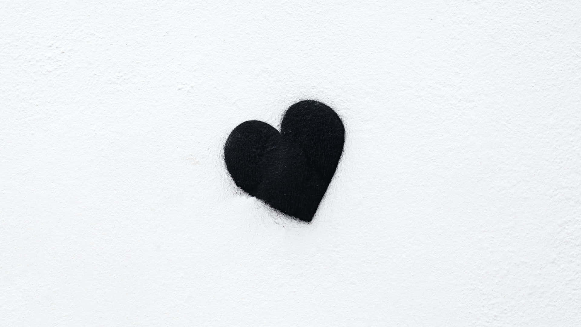 Black Heart Shadowon White Wall_4 K B W Wallpaper