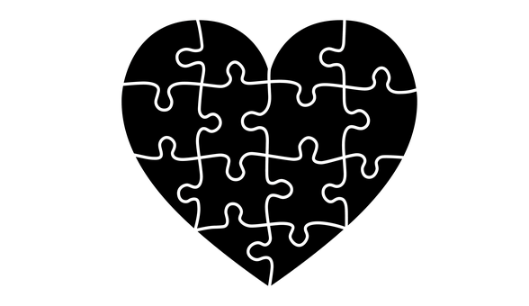 Black Heart Shape Illustration PNG