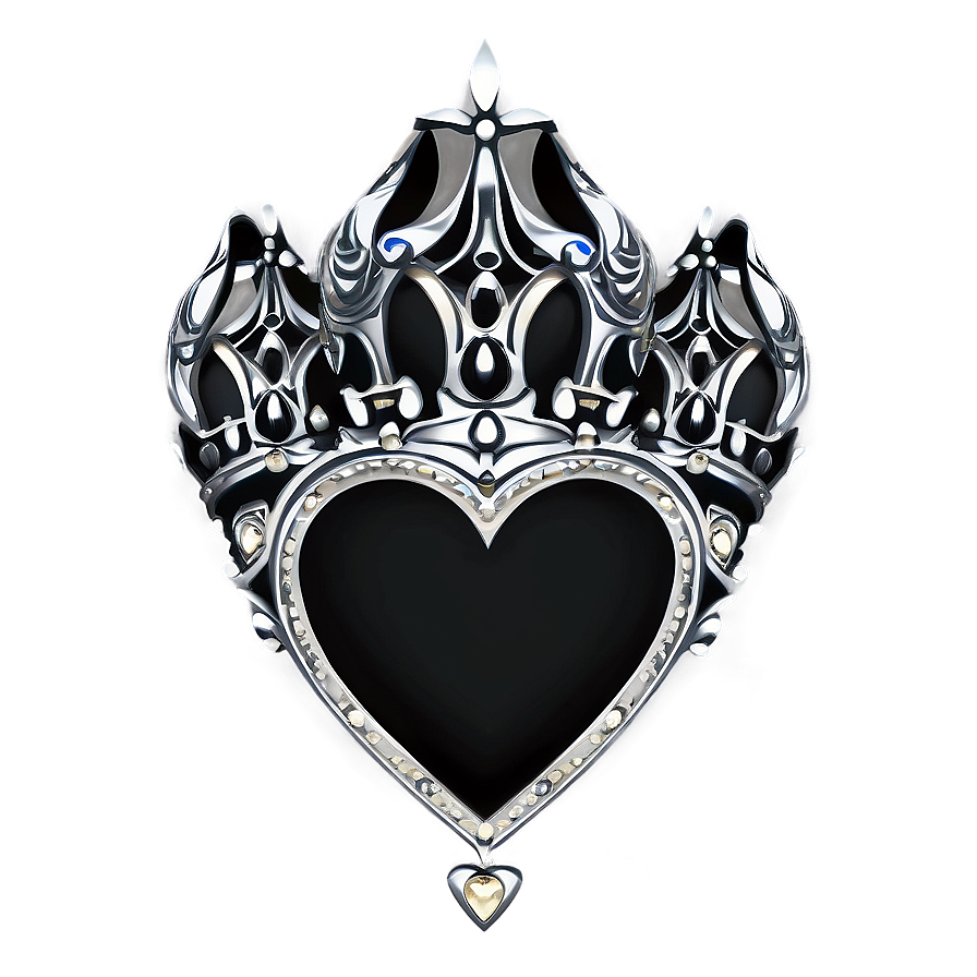 Black Heart With Crown Png Ldq89 PNG