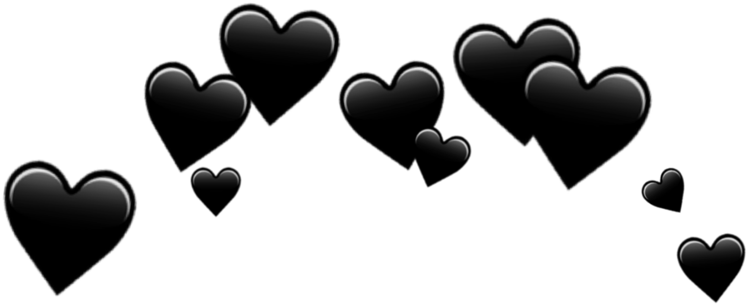 Black Hearts Transparent Background PNG