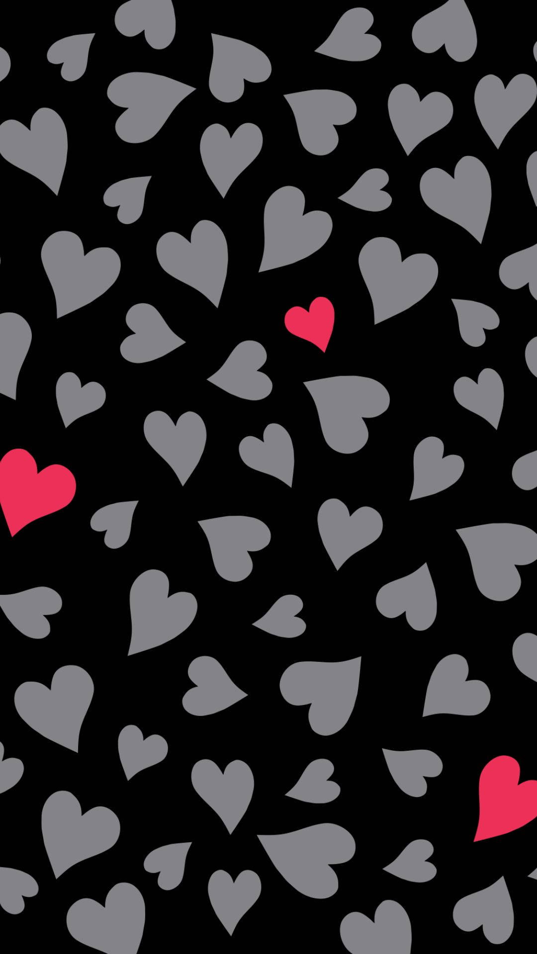 Caption: Dark Mystique - A Dance of Black and Red Hearts Wallpaper