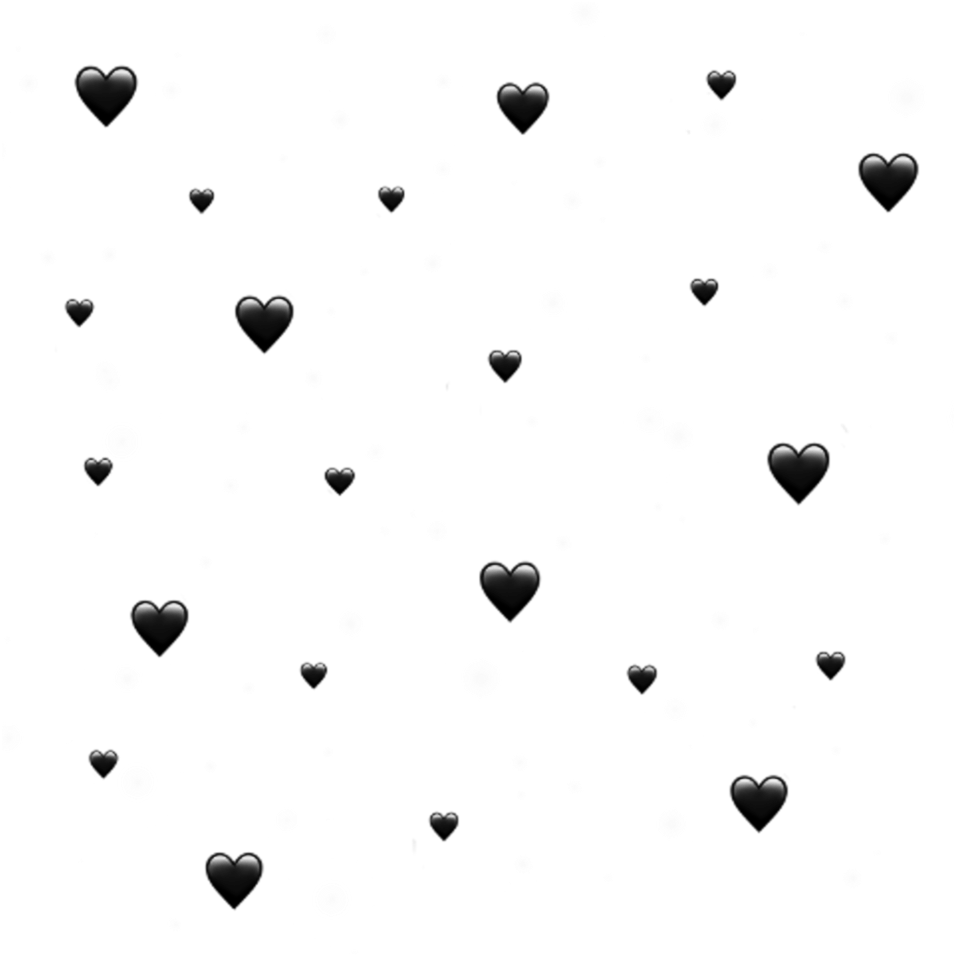 Black Heartsand White Spots Pattern PNG