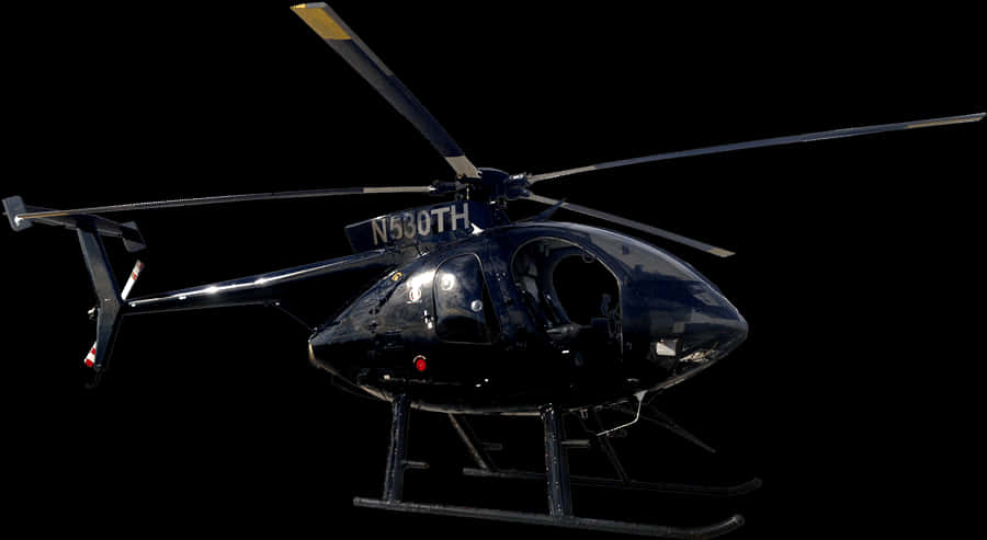Black Helicopter Against Dark Background PNG