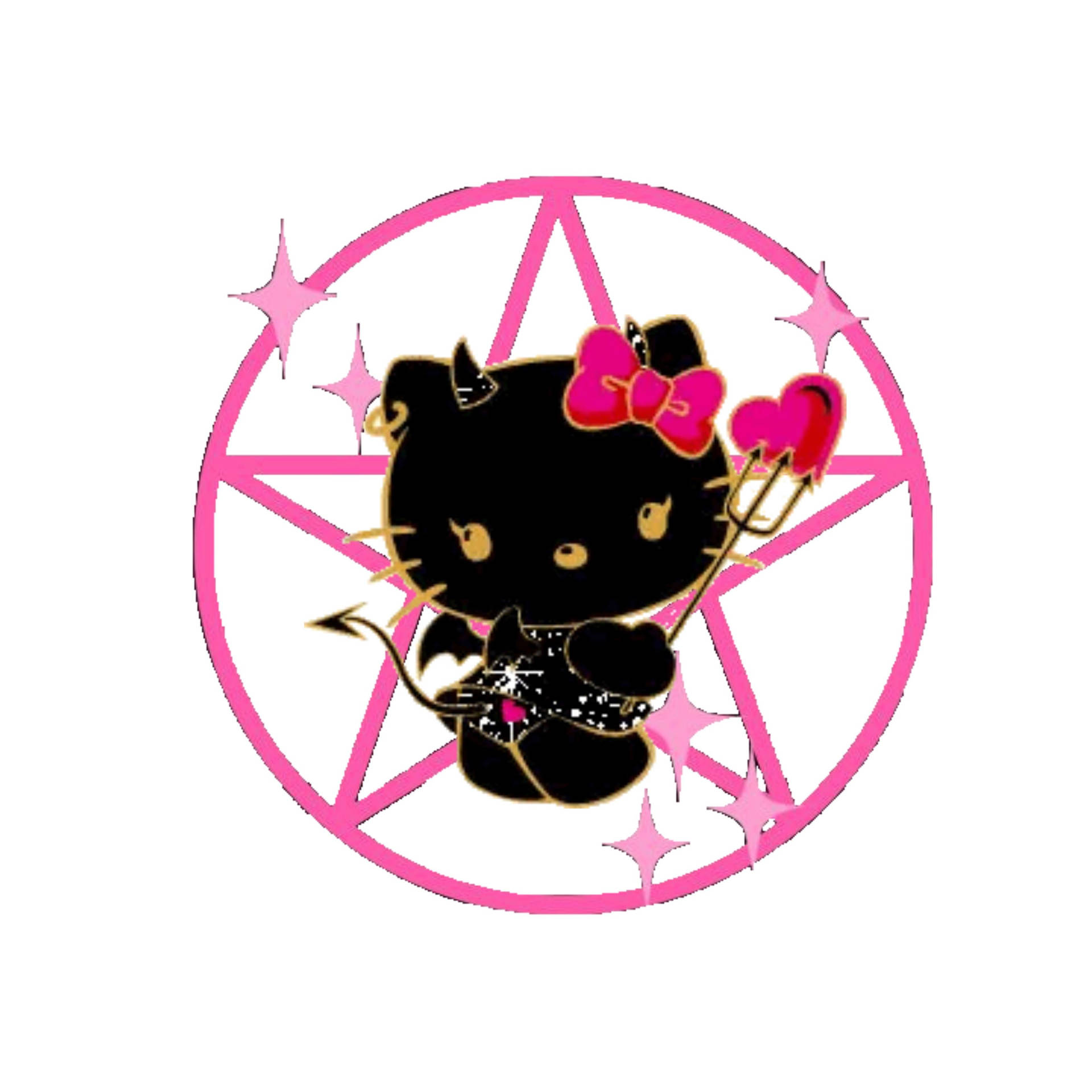Black Hello Kitty Halloween Star Symbol Wallpaper