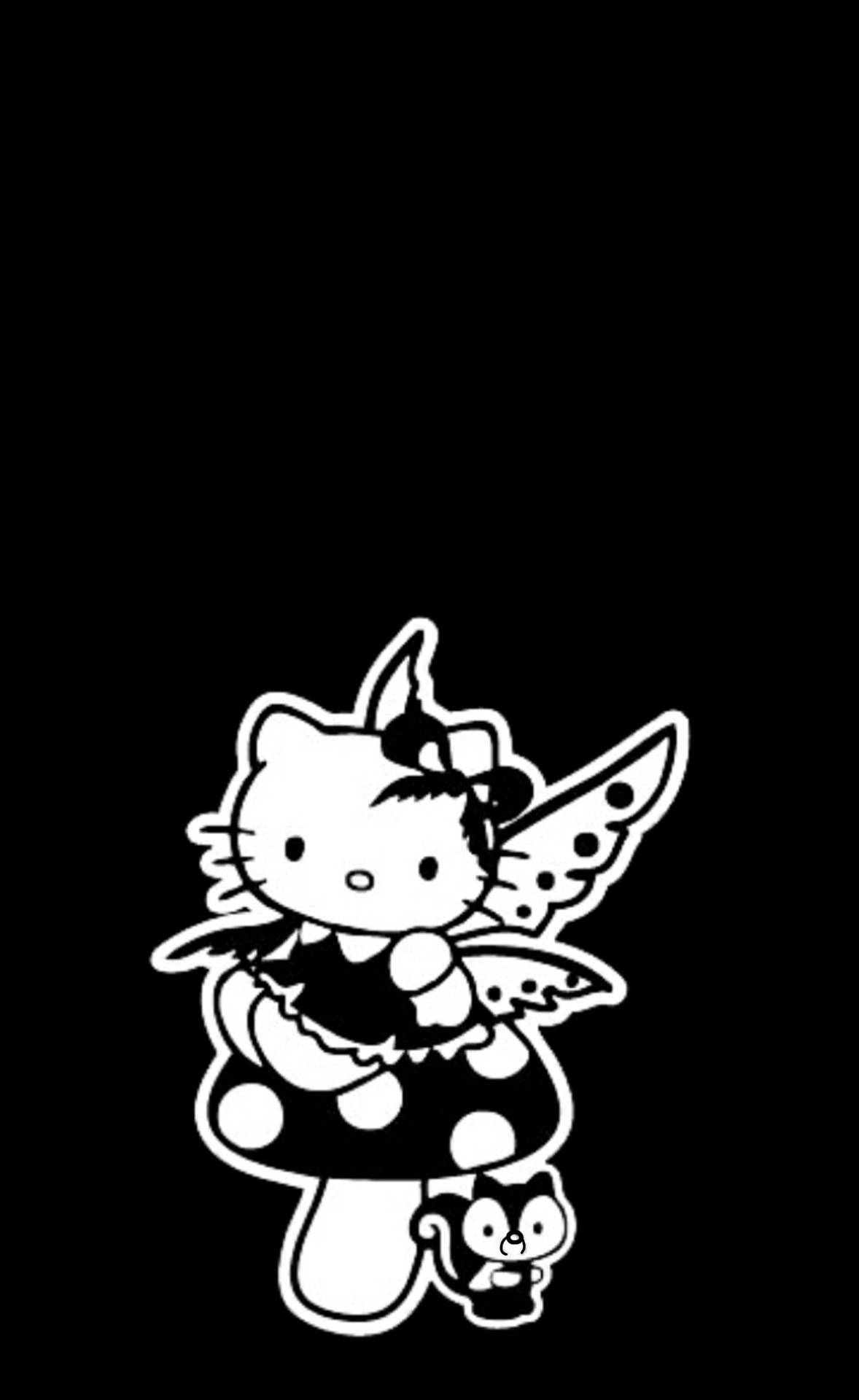 Black Hello Kitty In Fairy Costume Wallpaper
