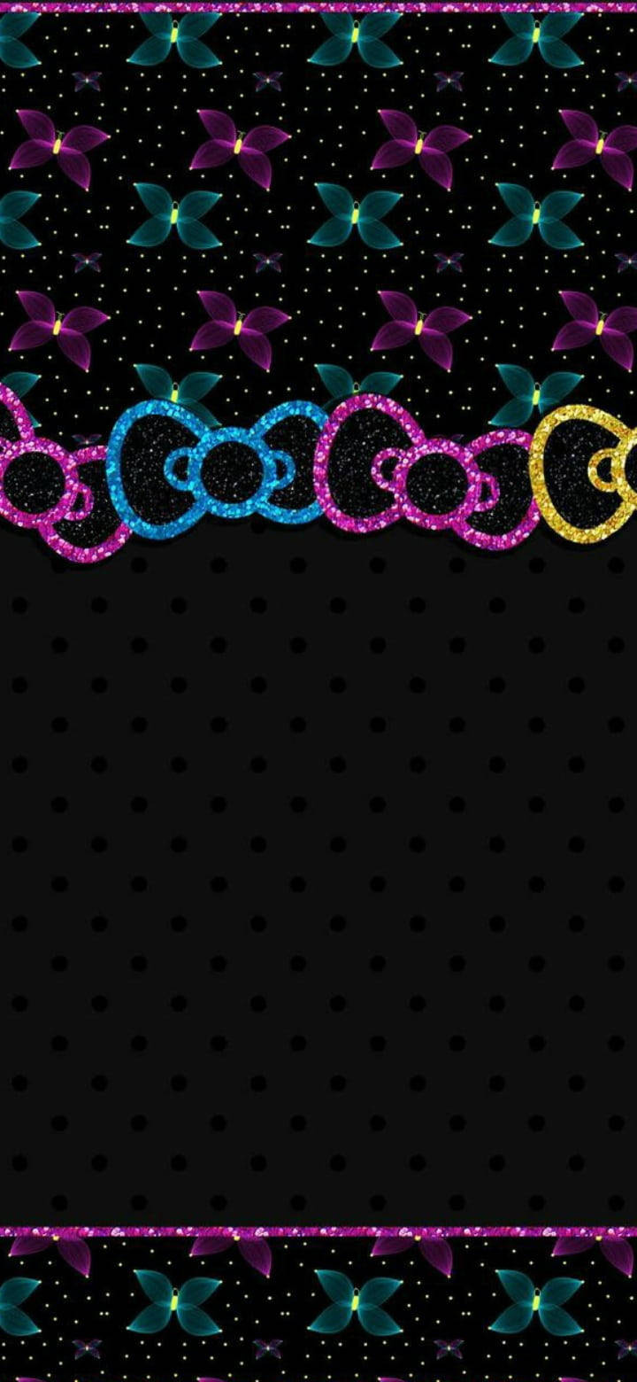 Black Hello Kitty Ribbons Wallpaper
