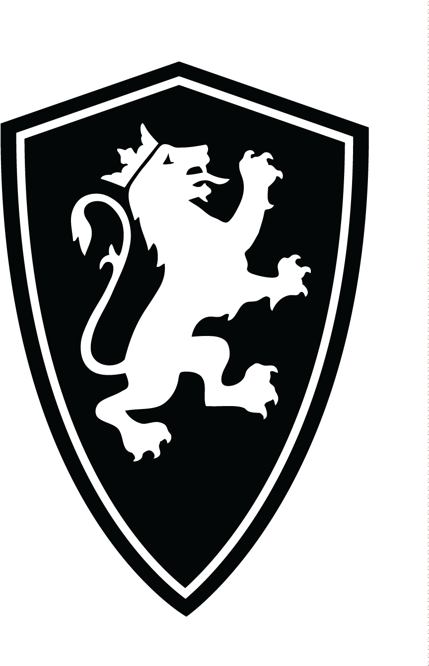 Black Heraldic Lion Shield PNG