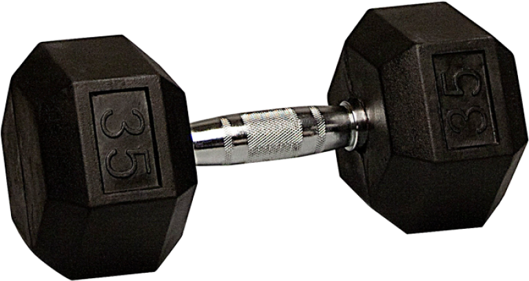Black Hex Dumbbell35lbs PNG