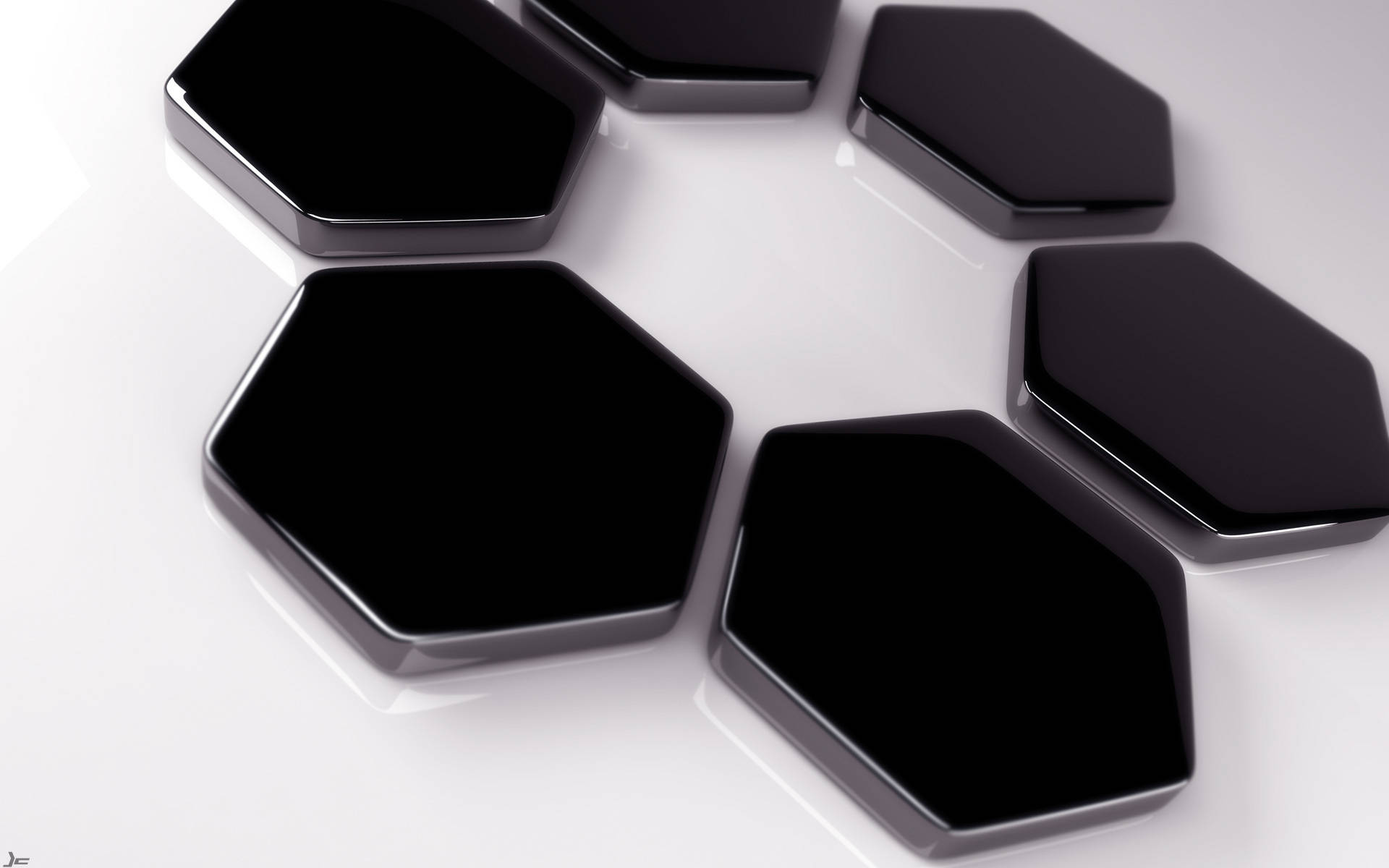Black Hexagon Décor Wallpaper