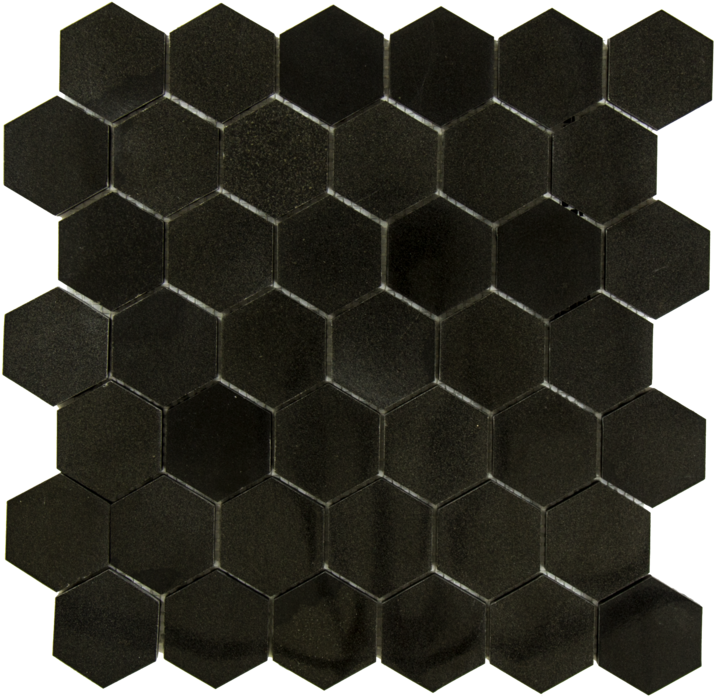 Black Hexagon Tile Pattern PNG