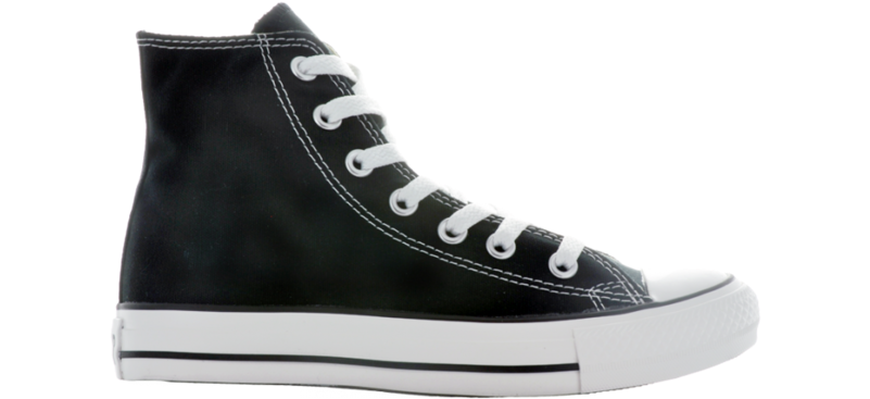 Black High Top Converse Sneaker PNG