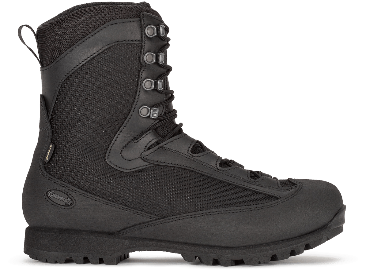 Black Hiking Boot Side View PNG