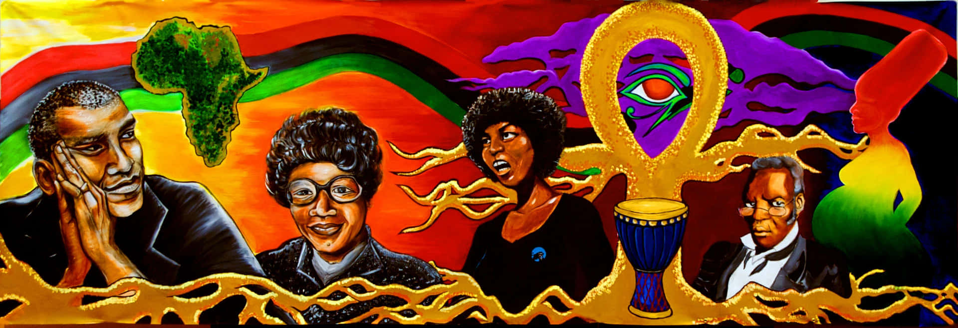 Künstlerischewandmalerei Hintergrund Zum Black History Month