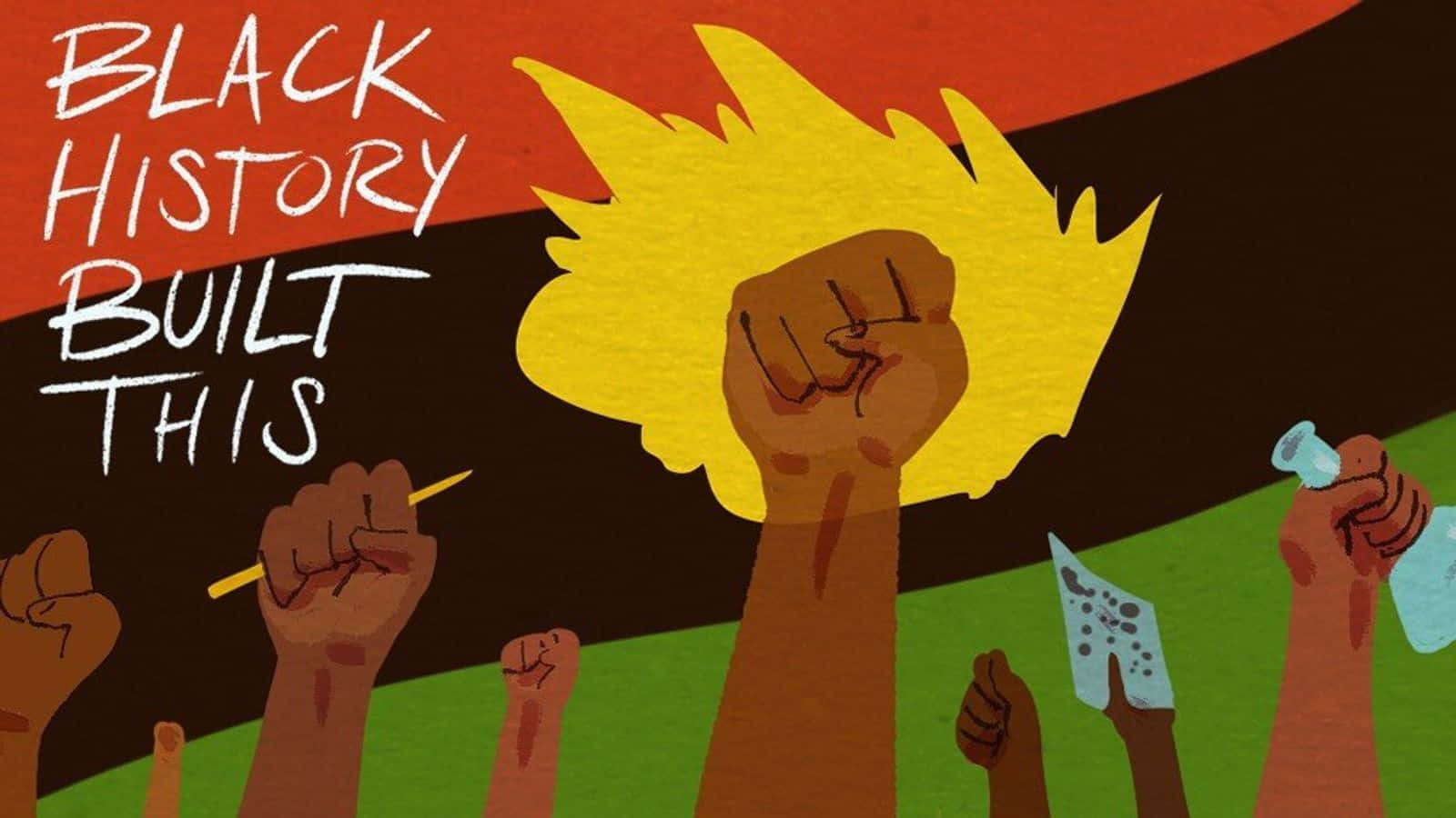 Raised Up Fists Black History Month Background