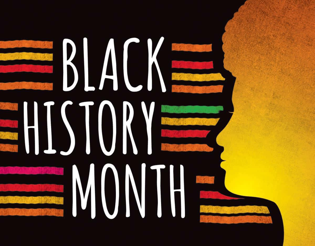 Sfondodi Sfondo Nero Con Silhouette Dorata Di Un Afroamericano - Mese Della Storia Afroamericana