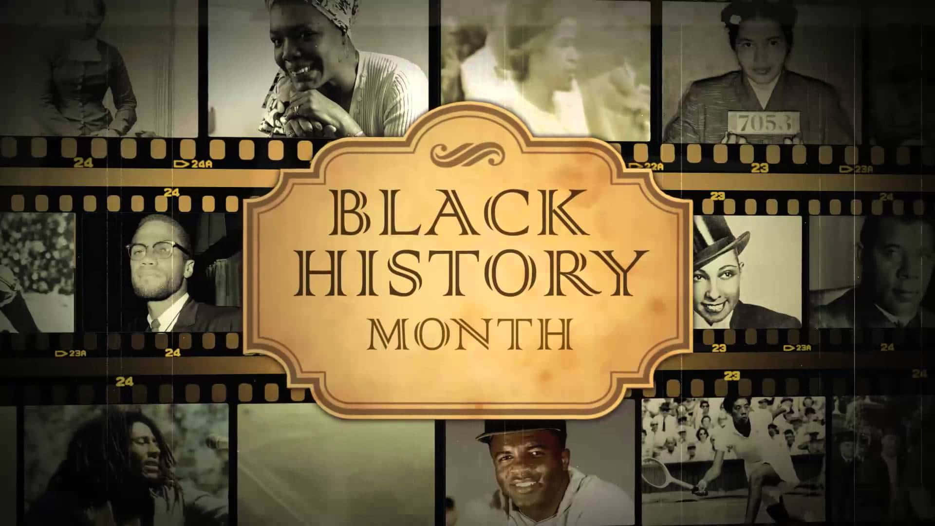 Vintage Filmstrip Black History Month Background