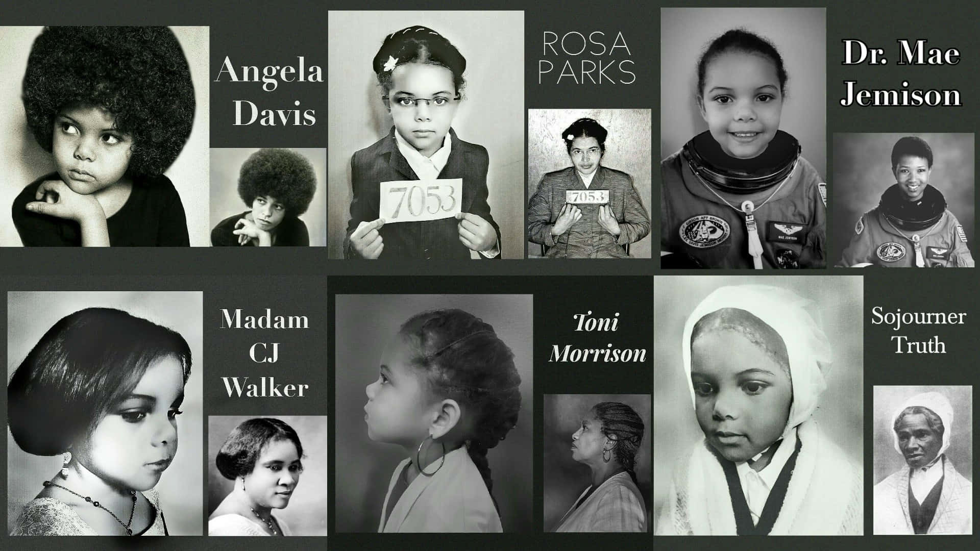 Prominentefrauen-ikonen Hintergrund Zum Schwarzen Geschichtsmonat