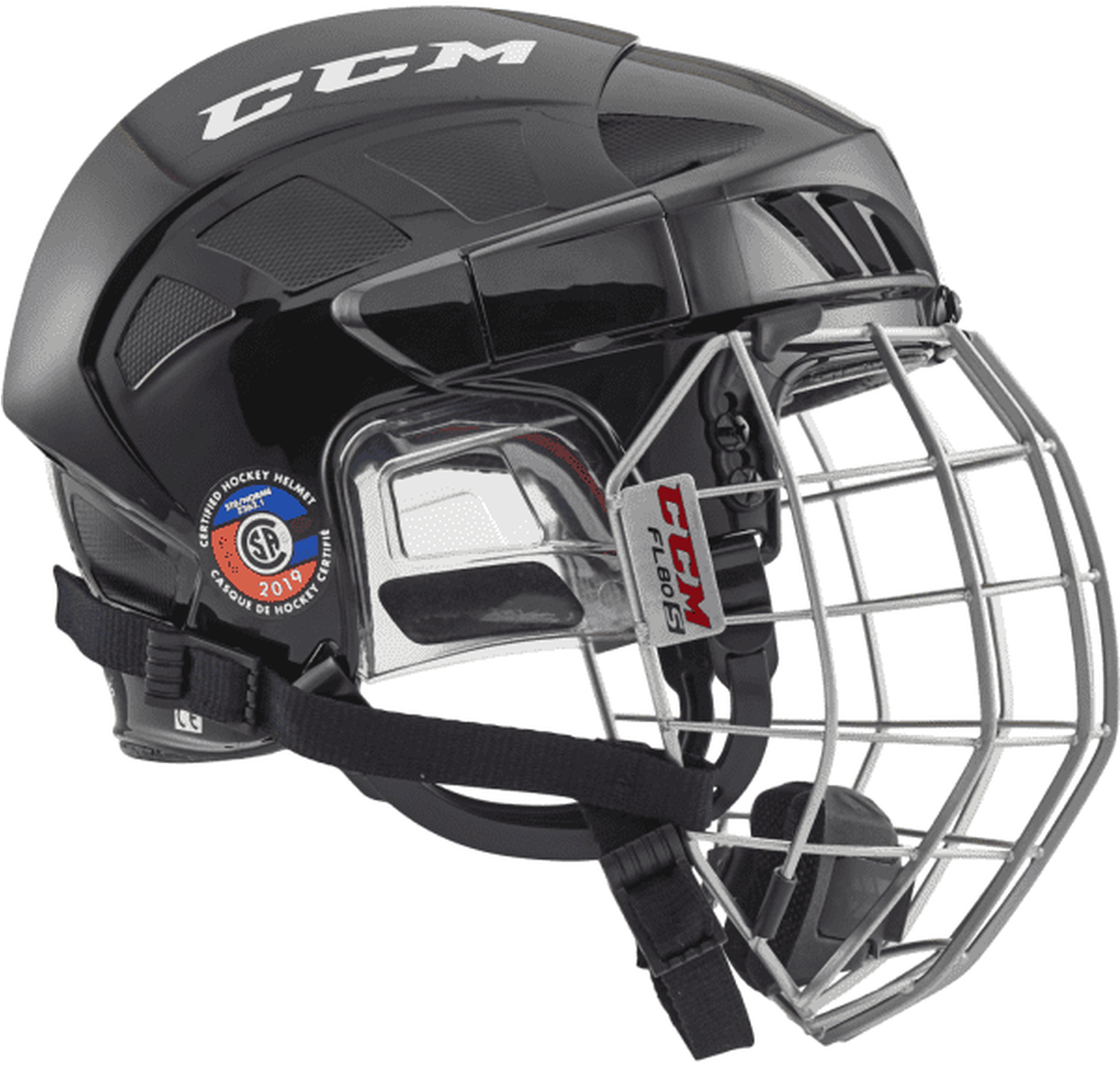 Black Hockey Helmet With Cage2017 PNG