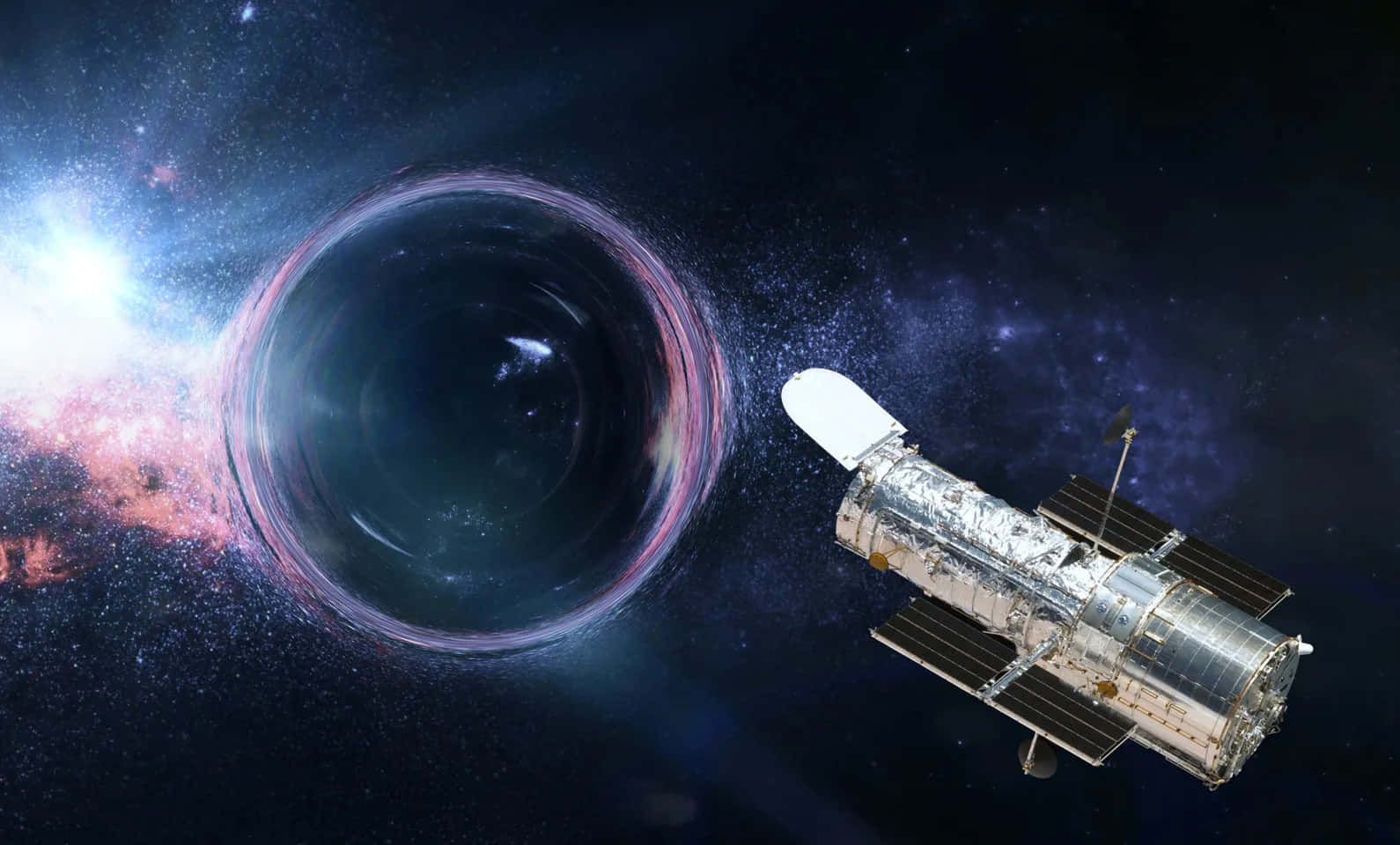 Witnessing a Rare, Distant Black Hole with the Hubble Telescope