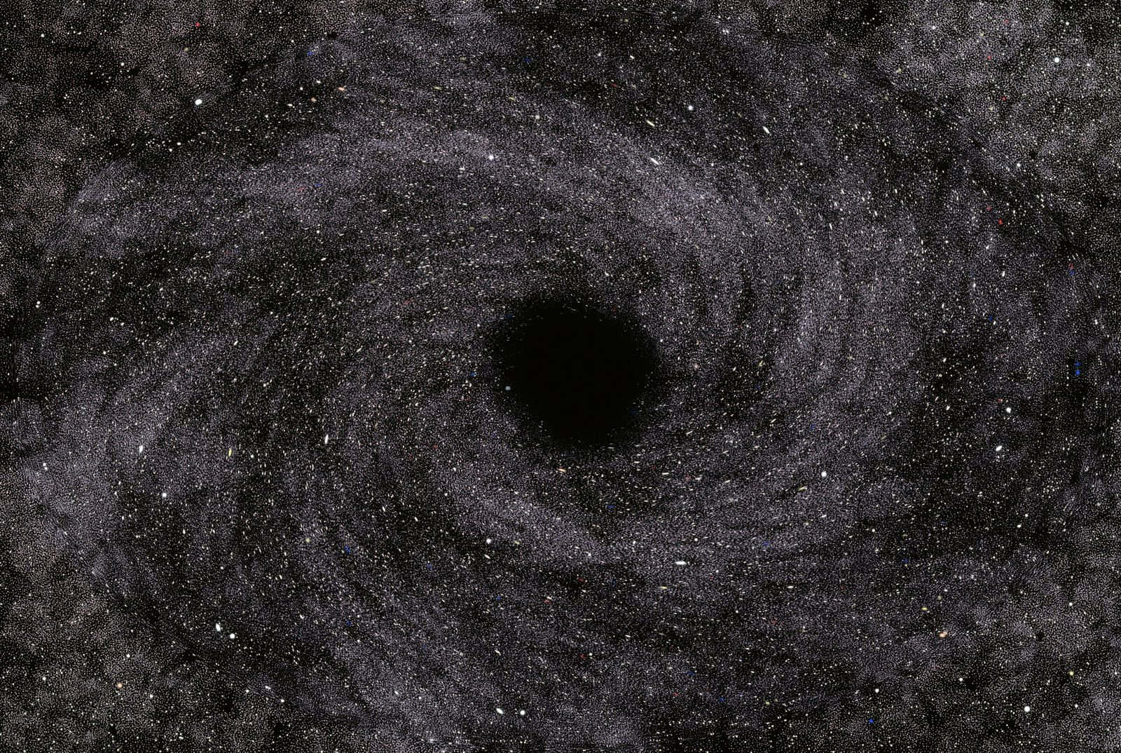 Enkonstnärsbild Av Ett Svart Hål Fångat Av Hubble-teleskopet.