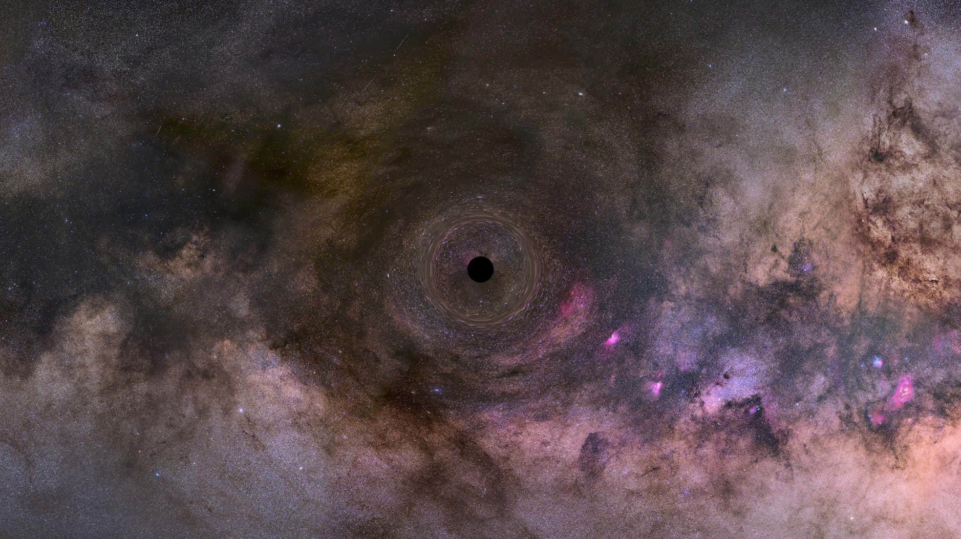 Utforskahimmelska Djup Med Hubbleteleskopets Black Hole På Datorskärmen Eller Mobiltapet.