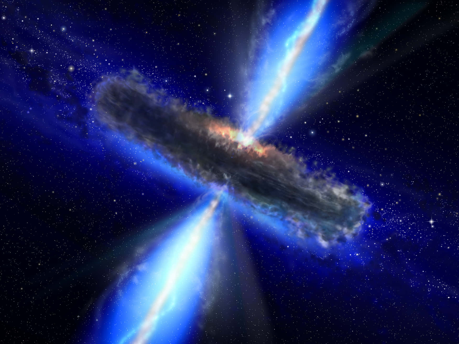 A Black Hole With Two Blue Stars In The Middle