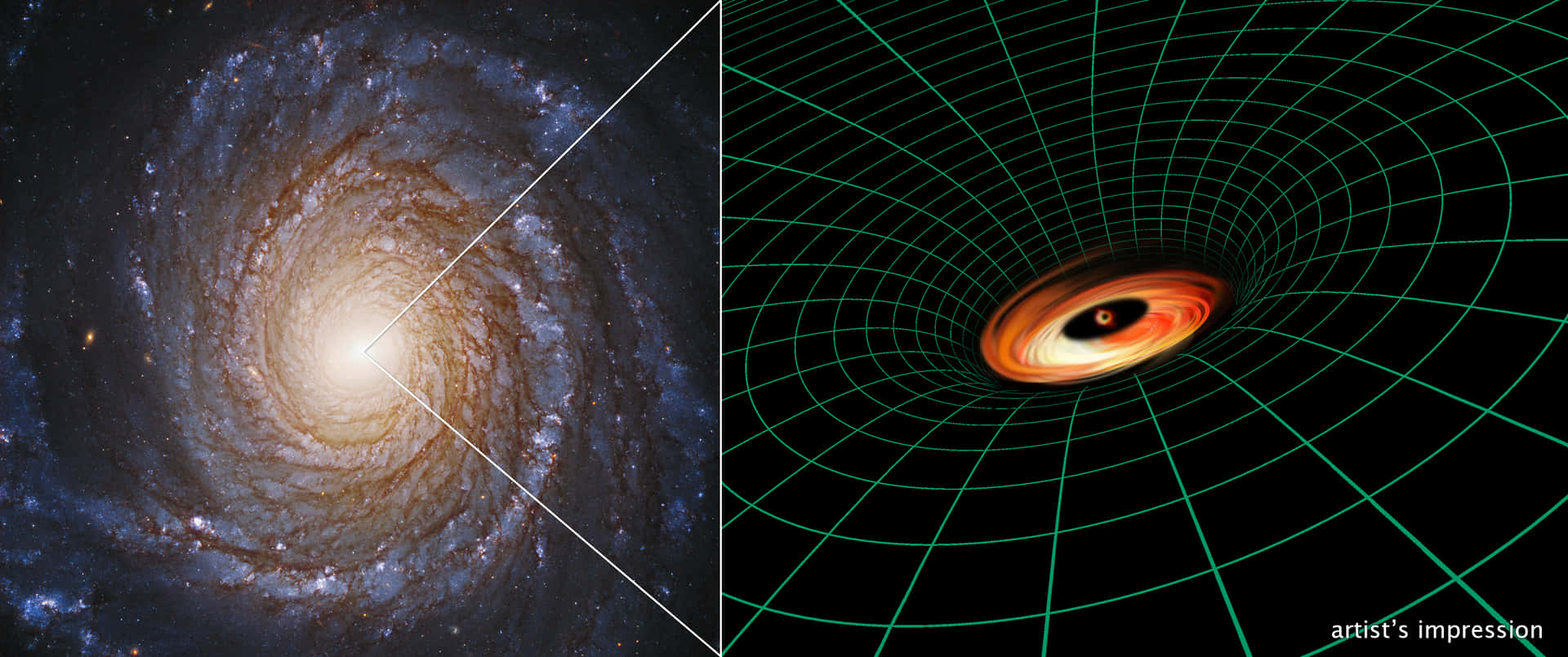 Unprecedented view of the peaceful abyss of a supermassive black hole.