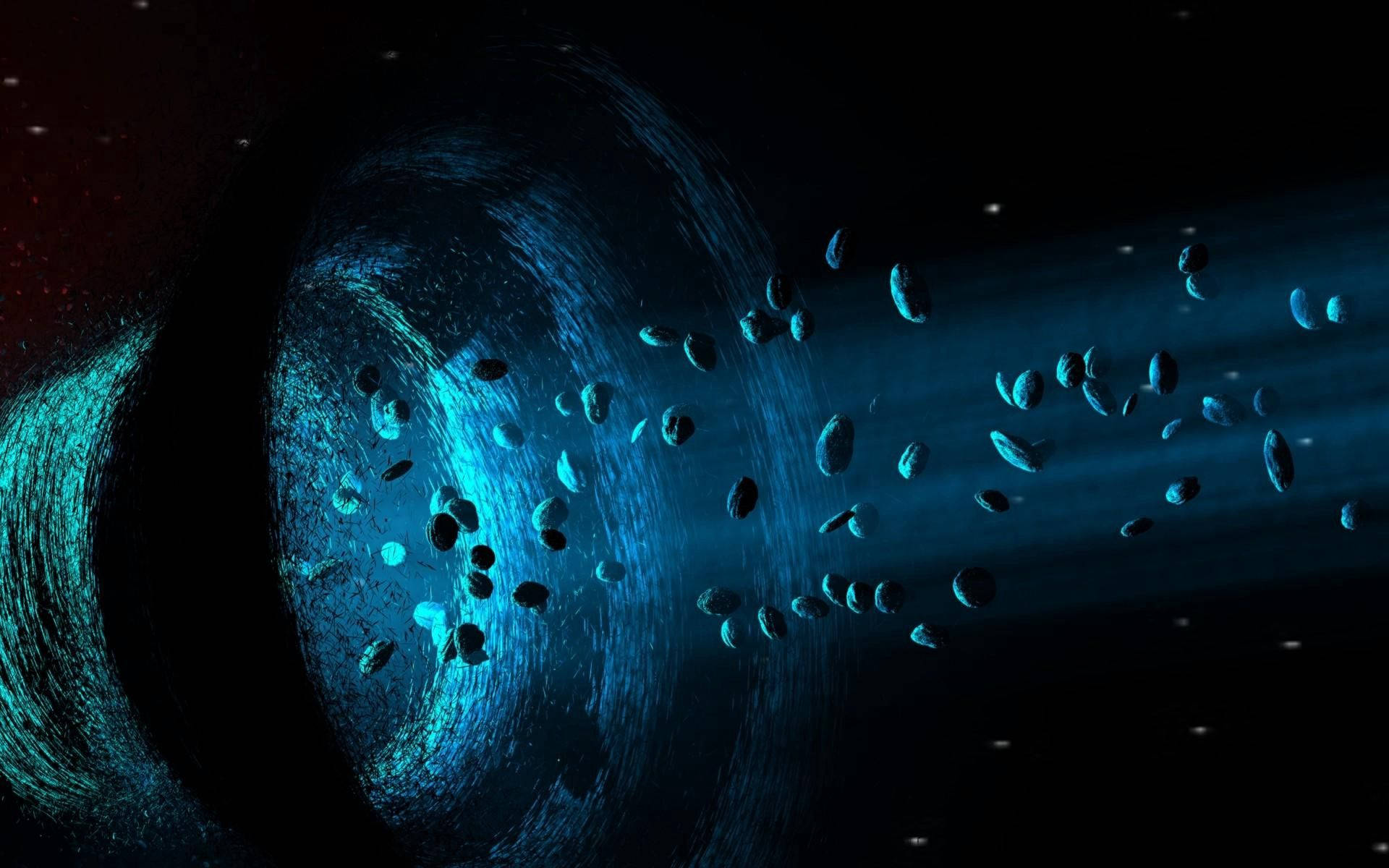 Black Hole Pulling Asteroids Wallpaper