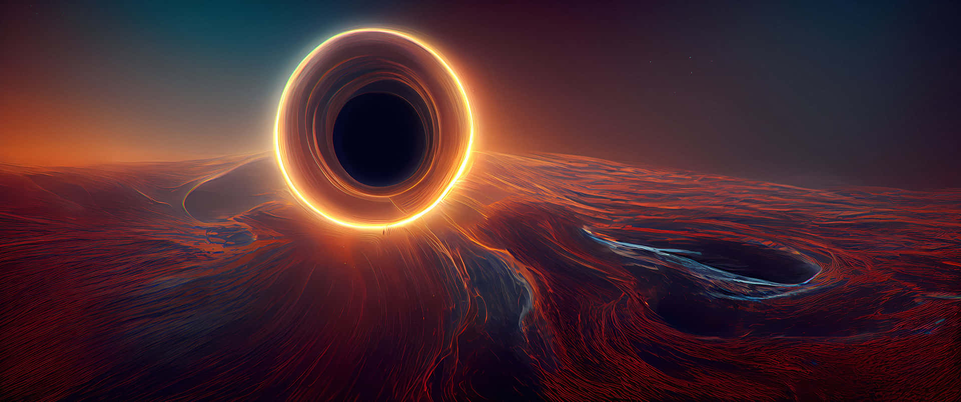 Witness the captivating beauty of a Black Hole Sun Wallpaper