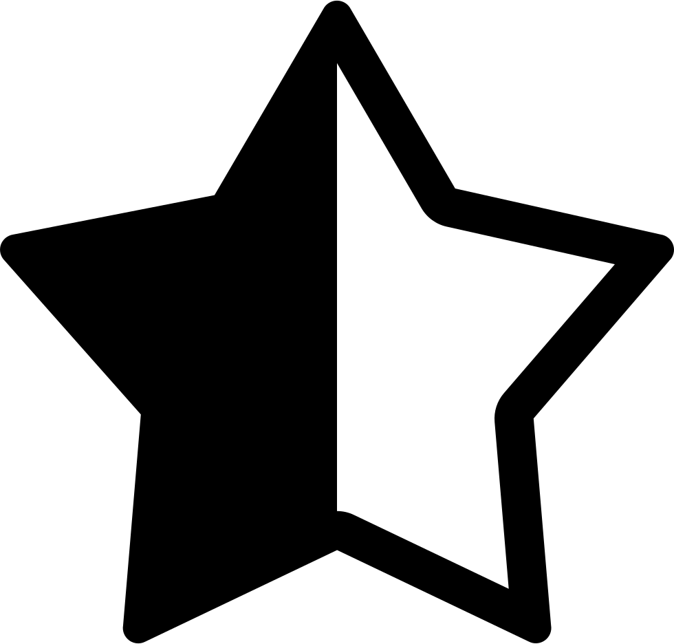 Black Hollow Star Icon PNG
