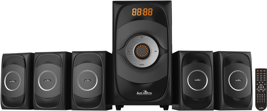 Black Home Theater Speaker System PNG