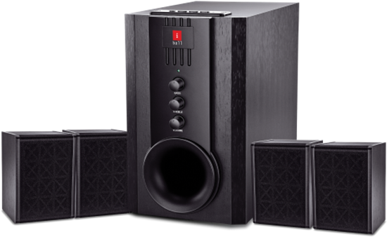 Black Home Theater Speaker System PNG