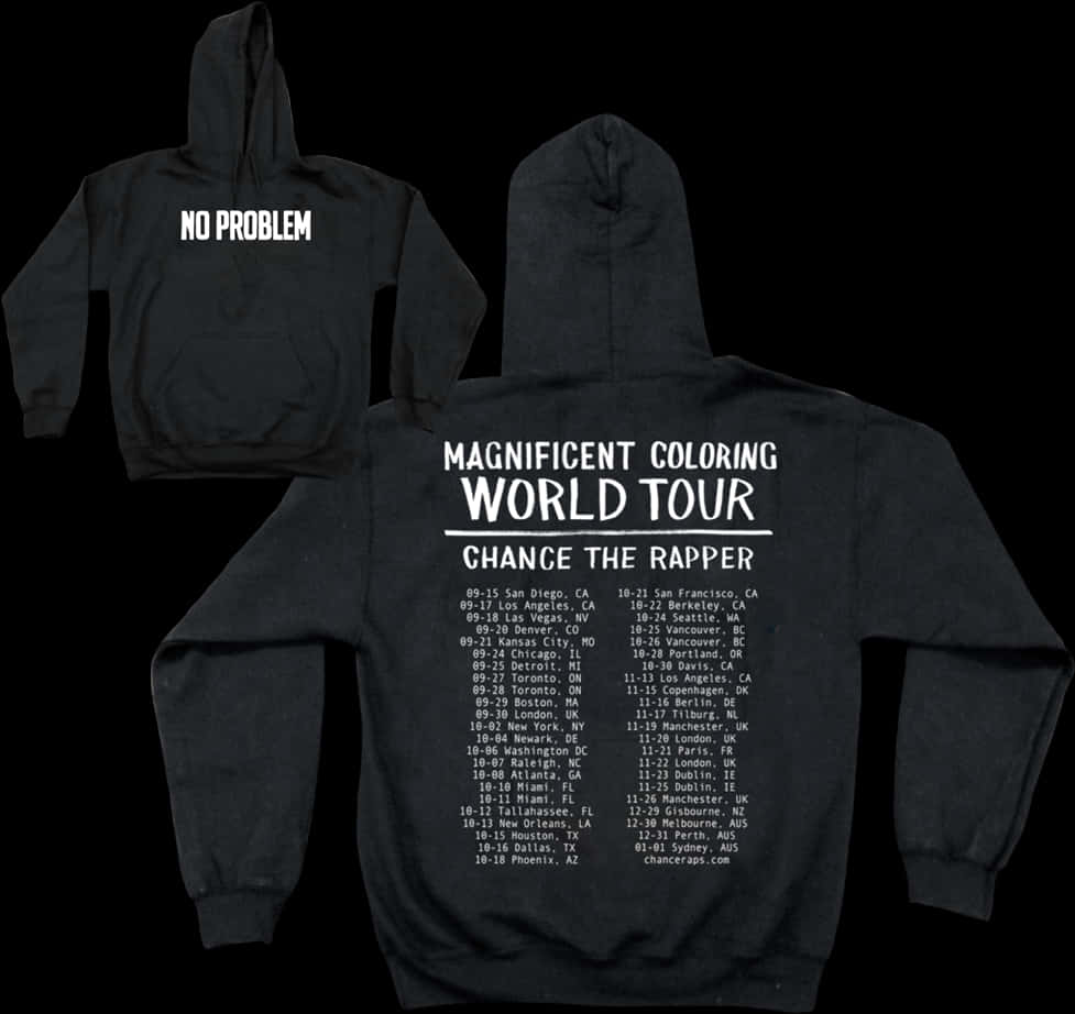 Black Hoodie Magnificent Coloring World Tour PNG