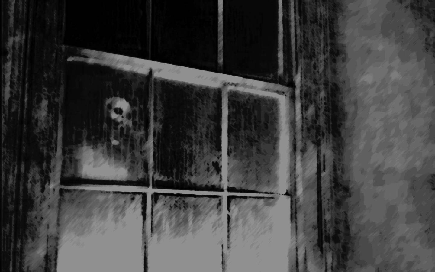 Black Horror Ghost On Window Wallpaper