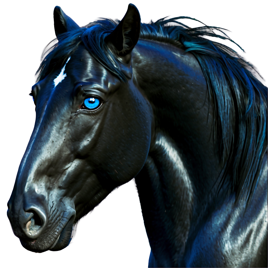 Black Horse With Blue Eyes Png Hdh54 PNG