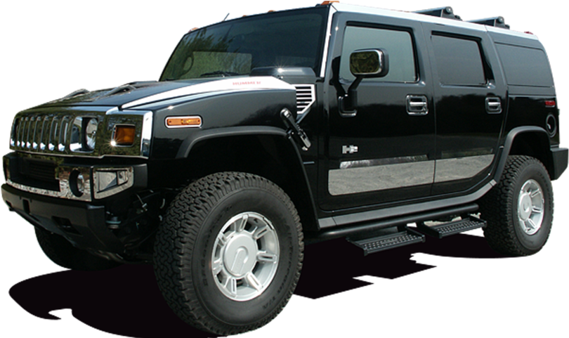 Black Hummer H2 S U V PNG