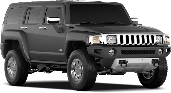 Black Hummer H2 S U V Side View PNG