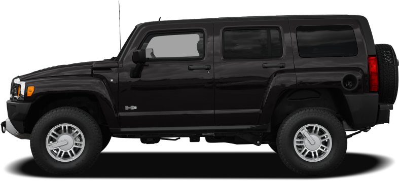 Black Hummer H3 Side View PNG