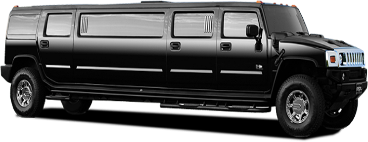 Black Hummer Limousine Side View PNG