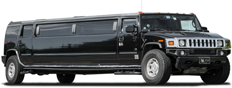 Black Hummer Limousine Side View PNG