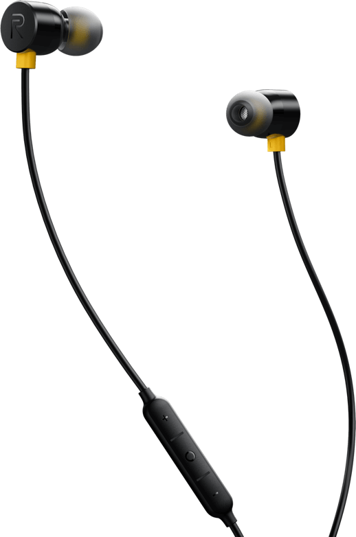 Black In Ear Earphoneswith Inline Control PNG