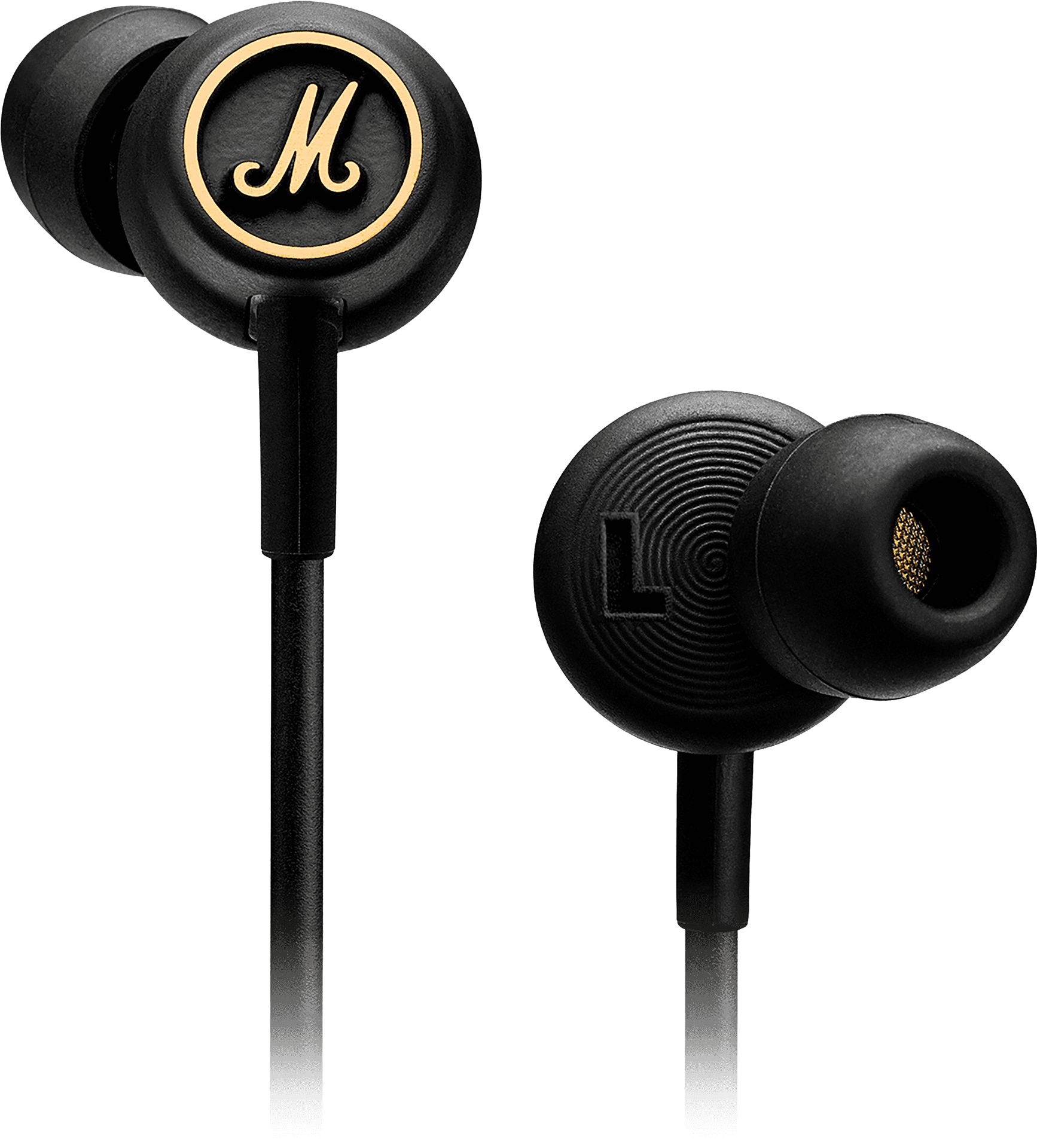 Black In Ear Monitorswith Logo PNG