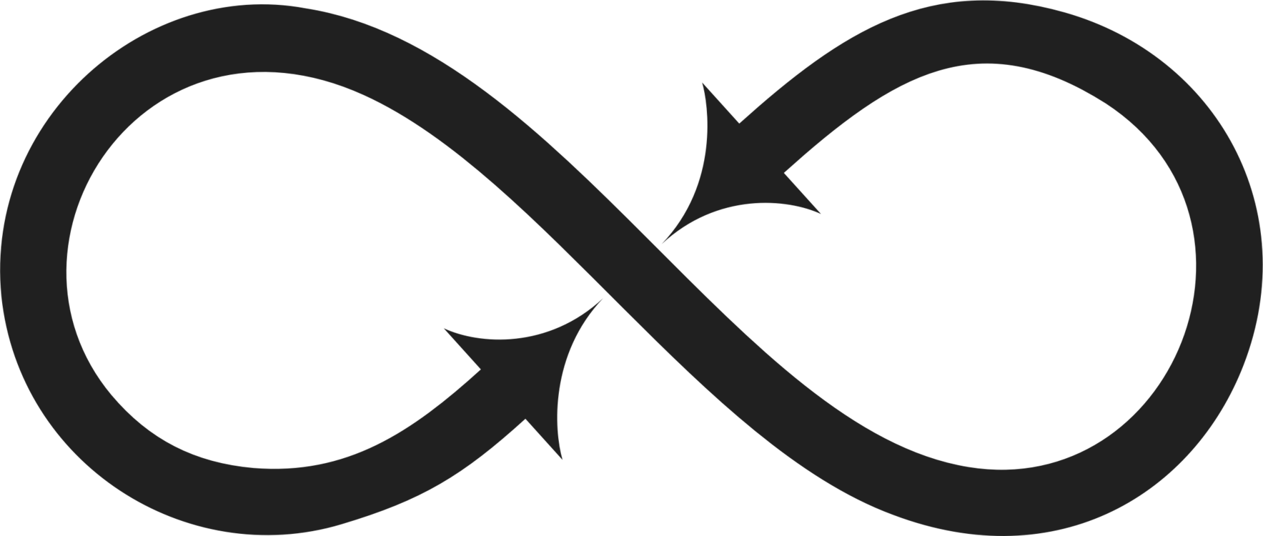 Black Infinity Symbol Arrows PNG