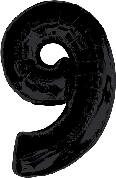 Black Inflatable Number9 Balloon PNG