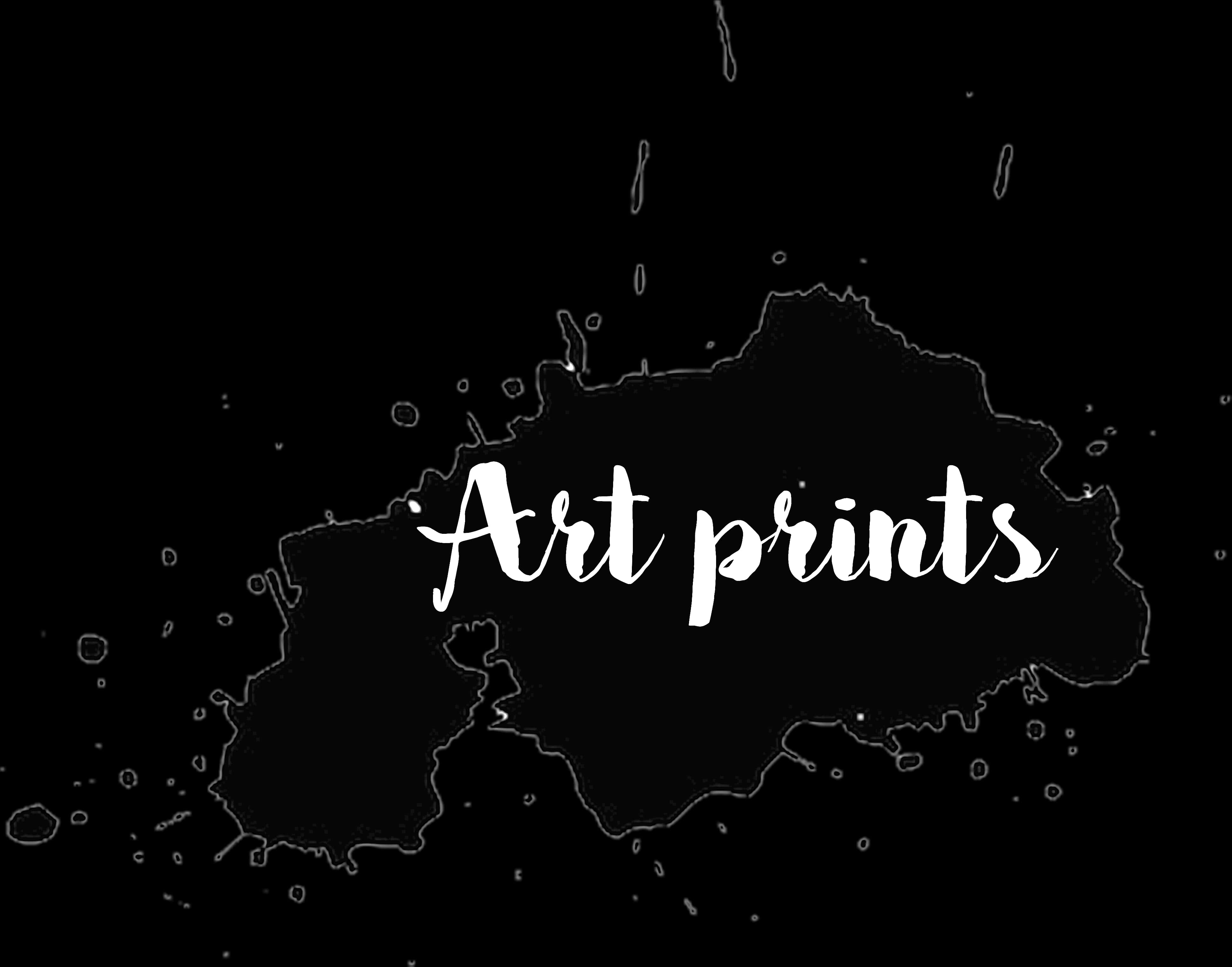 Black Ink Splatter Art Prints PNG