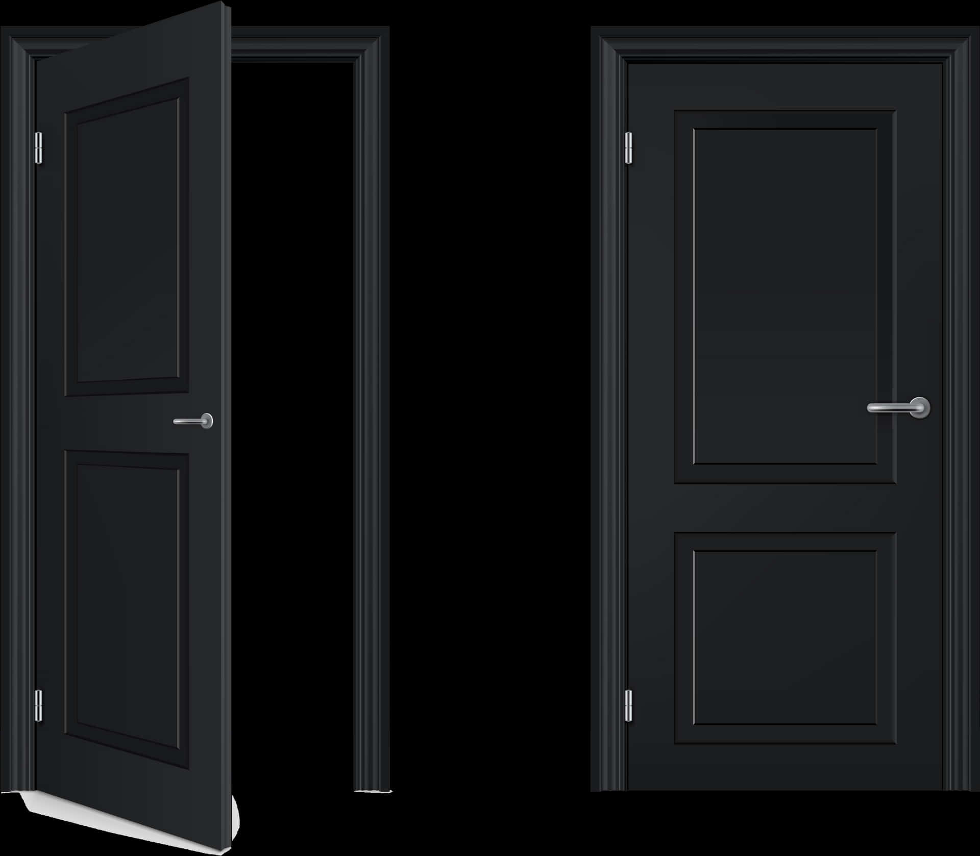 Black Interior Doors Open Closed PNG