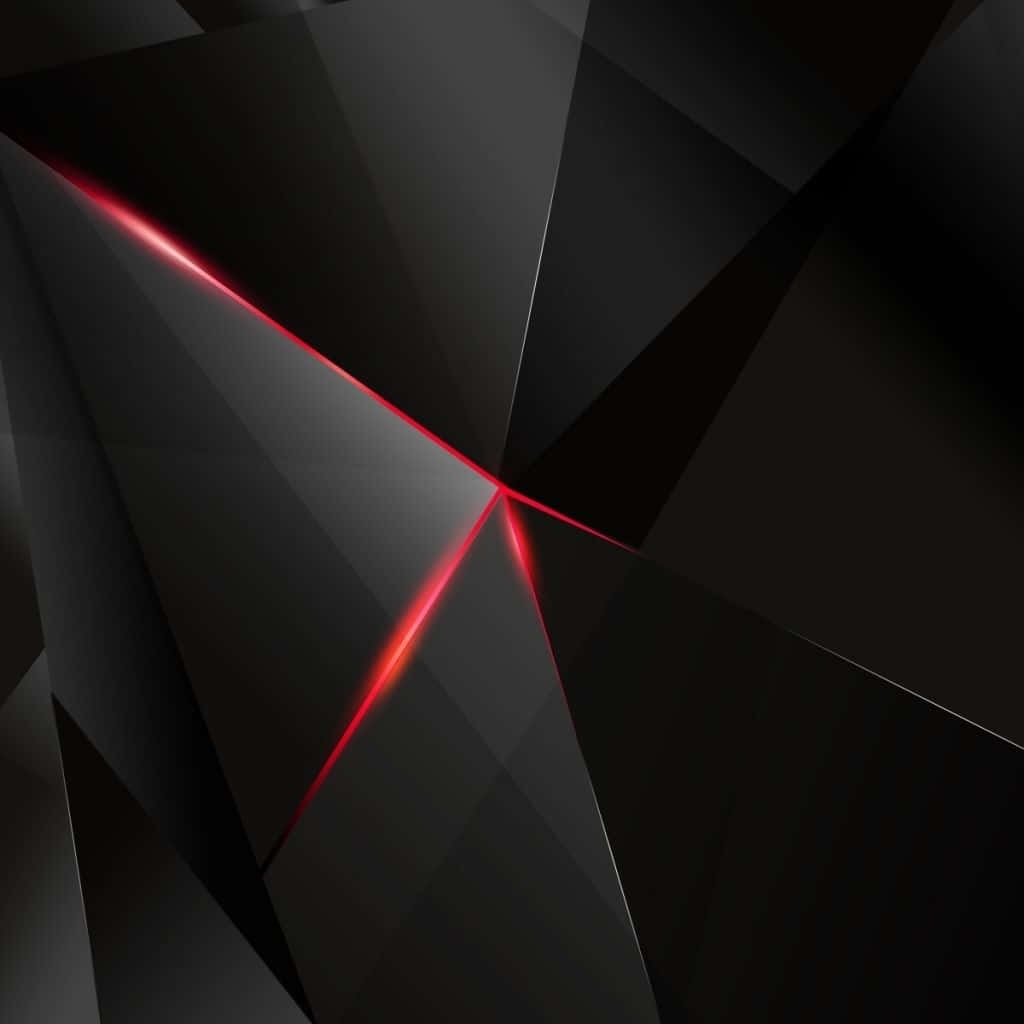 Black Ipad Design Of A Polygon With Red Edges Wallpaper