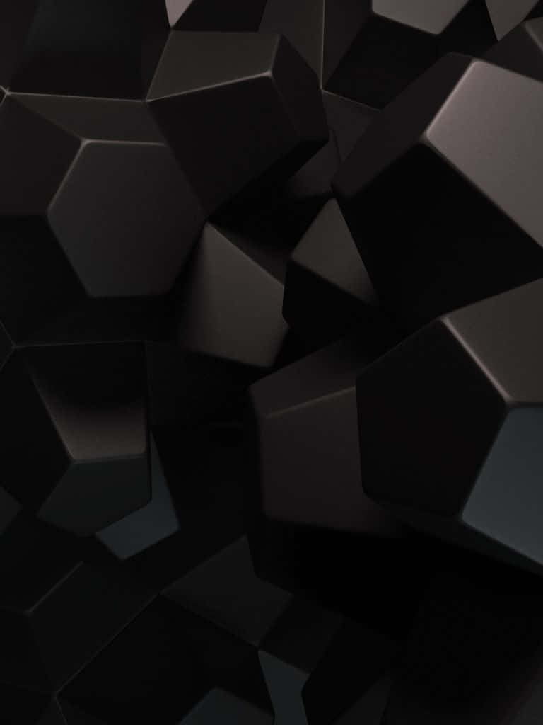 Black Ipad With Different Geometrical Shapes Wallpaper